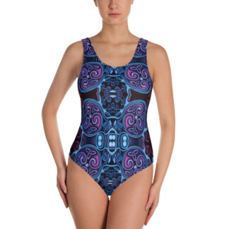 CAVIS Celtic Soul One-Piece Swimsuit, Alternative Blue and Purple Swimwear