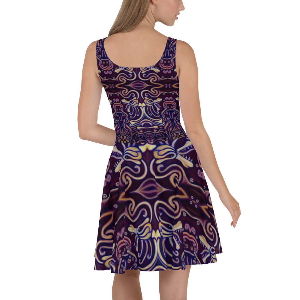 CAVIS Big Dragon Heart Skater Dress - Back