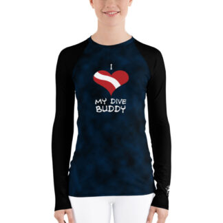 CAVIS Diver Silhouette - I Love My Dive Buddy Rash Guard
