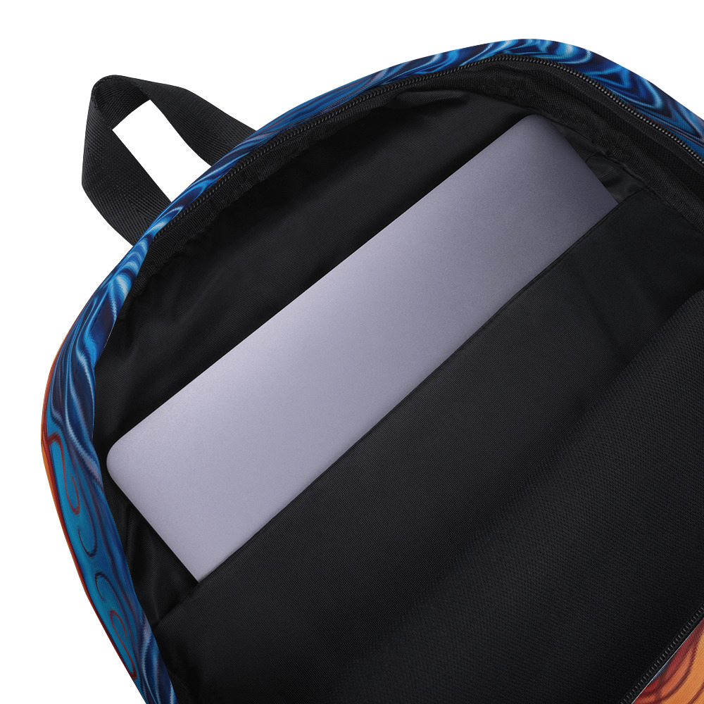 CAVIS Reborn Pattern Backpack, Alternative Orange and Blue Psychedelic Back pack - Image 4