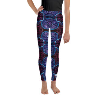 CAVIS Celtic Soul Youth Leggings, Athletic Fashion Alternative Blue and Purple Tights