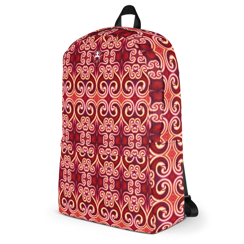 CAVIS Celtic Fire Design Backpack, Alternative Fashion Red Pattern Back Pack - Image 3