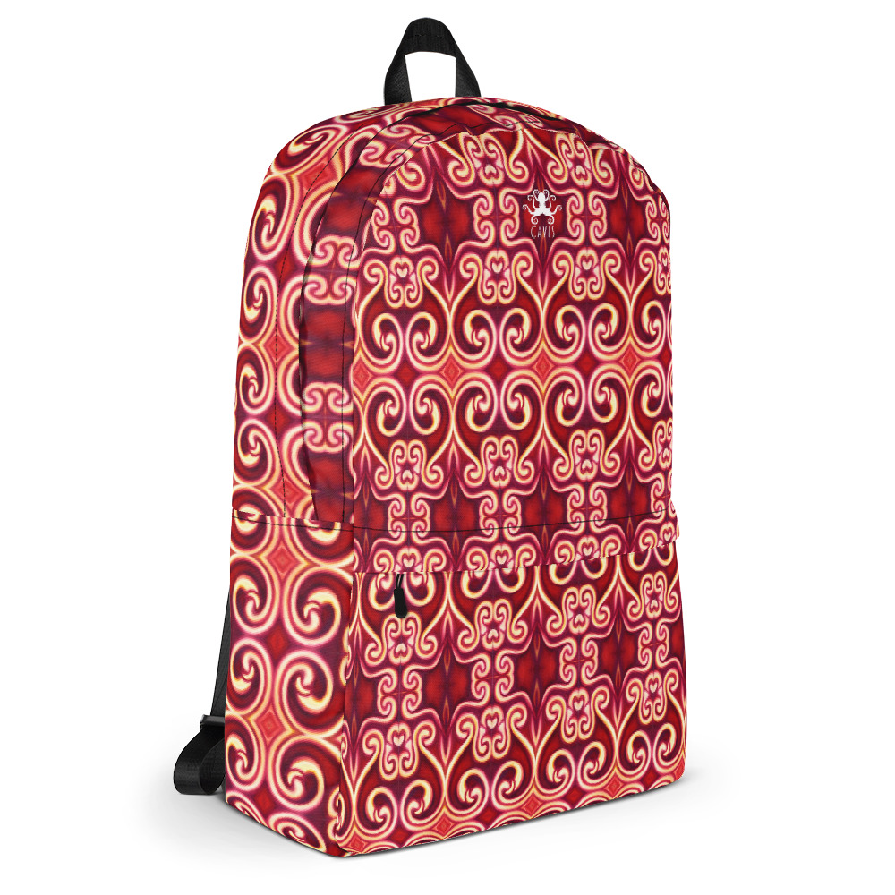 CAVIS Celtic Fire Design Backpack, Alternative Fashion Red Pattern Back Pack - Image 6