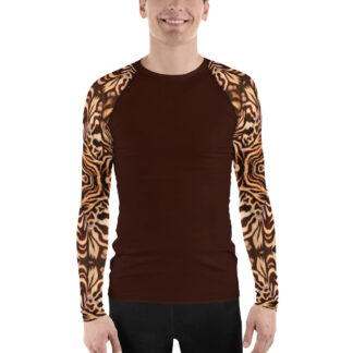 CAVIS Wunderpus Octopus Pattern Sleeve Men’s Rash Guard, Alternative Natural Color Arm Swim Shirt