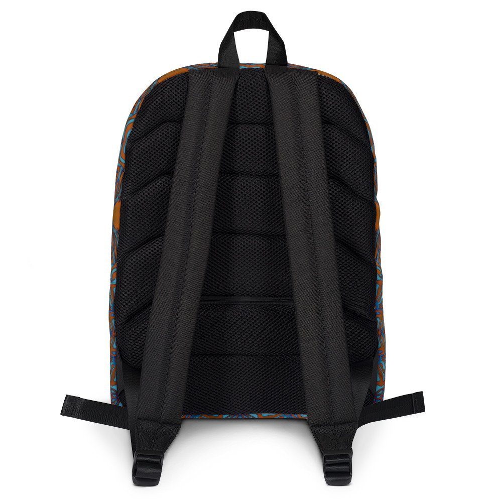 CAVIS Wunderpus Pattern Backpack, Sea Life Bag, Alternative Orange Blue Emboss Color Fashion Back pack - Image 2