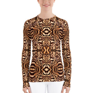 CAVIS Wunderpus Octopus Pattern Women’s Rash Guard, Alternative Natural Color Swim Shirt