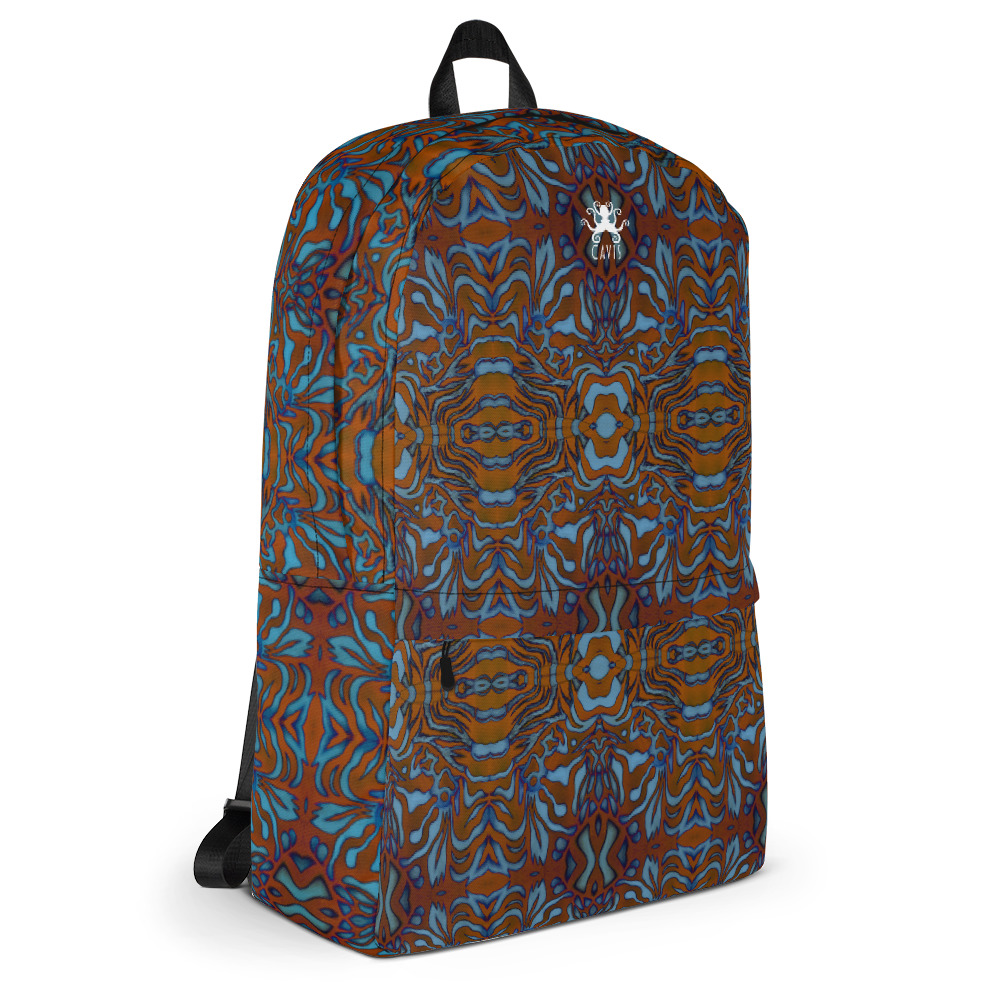 CAVIS Wunderpus Pattern Backpack, Sea Life Bag, Alternative Orange Blue Emboss Color Fashion Back pack - Image 6
