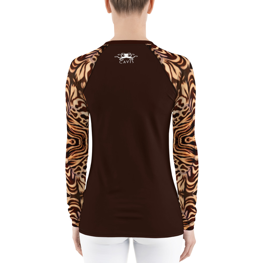 CAVIS Wunderpus Octopus Pattern Sleeve Women’s Rash Guard, Alternative Natural Color Arm Swim Shirt - Image 2
