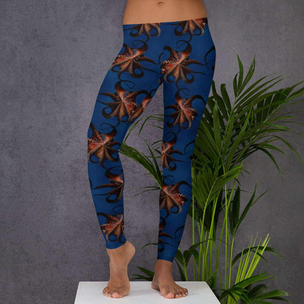 CAVIS Flying Octopus Pattern Athletic Leggings, Dive Skin Yoga Pants - Image 8