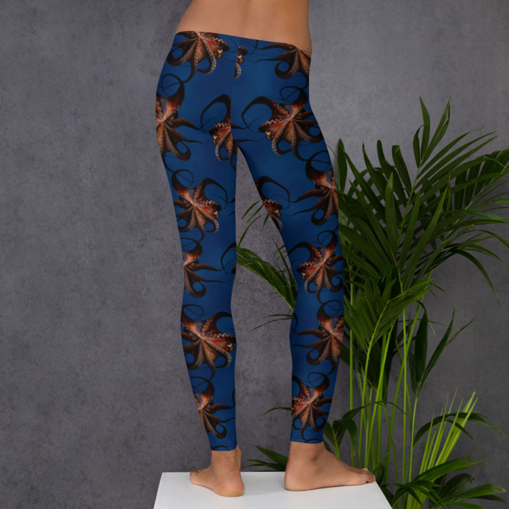 CAVIS Flying Octopus Pattern Athletic Leggings, Dive Skin Yoga Pants - Image 9