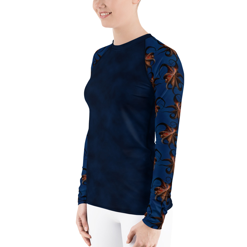 CAVIS Flying Octopus Sleeve Rash Guard - Dark Blue - Left