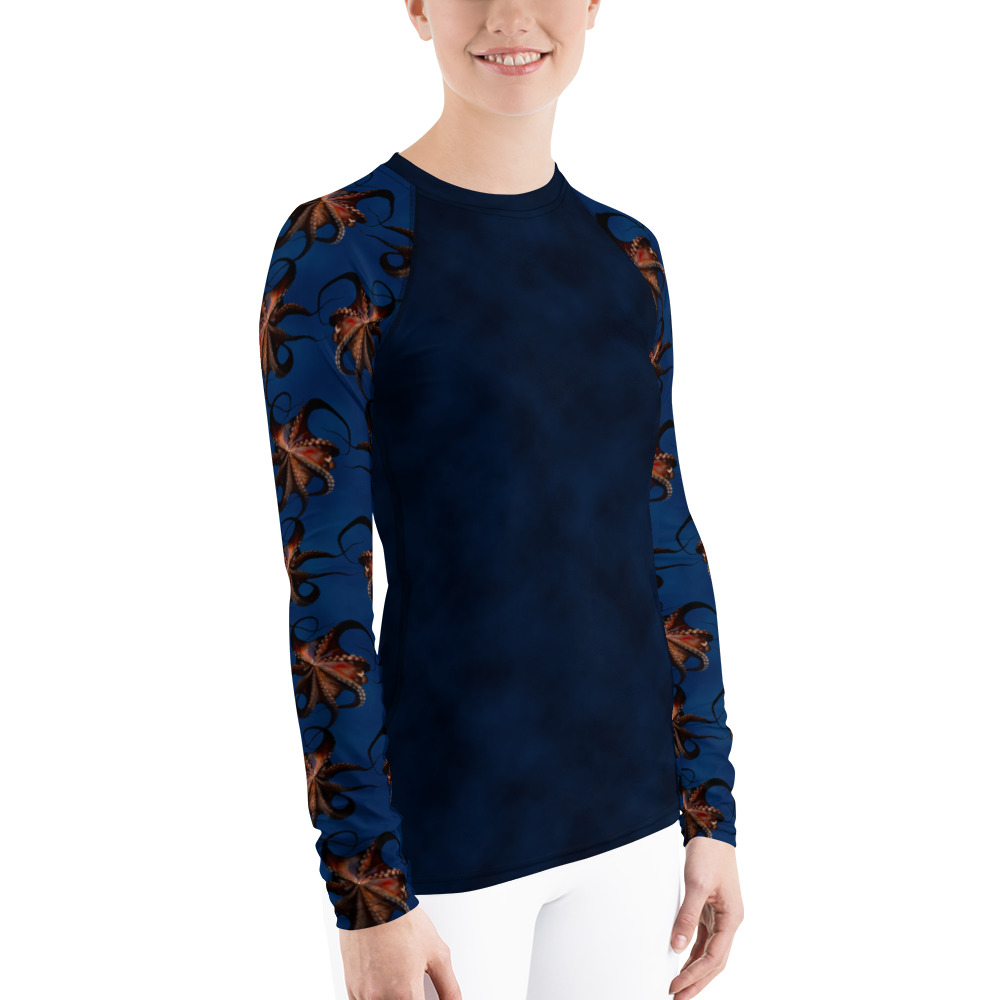 CAVIS Flying Octopus Sleeve Rash Guard - Dark Blue - Right