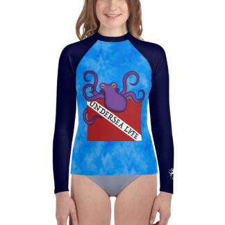 CAVIS Dive Flag Octopus Youth Rash Guard - Undersea Life - Front