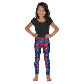 CAVIS Celtic Heart Kid's Leggings - Red Blue - Front