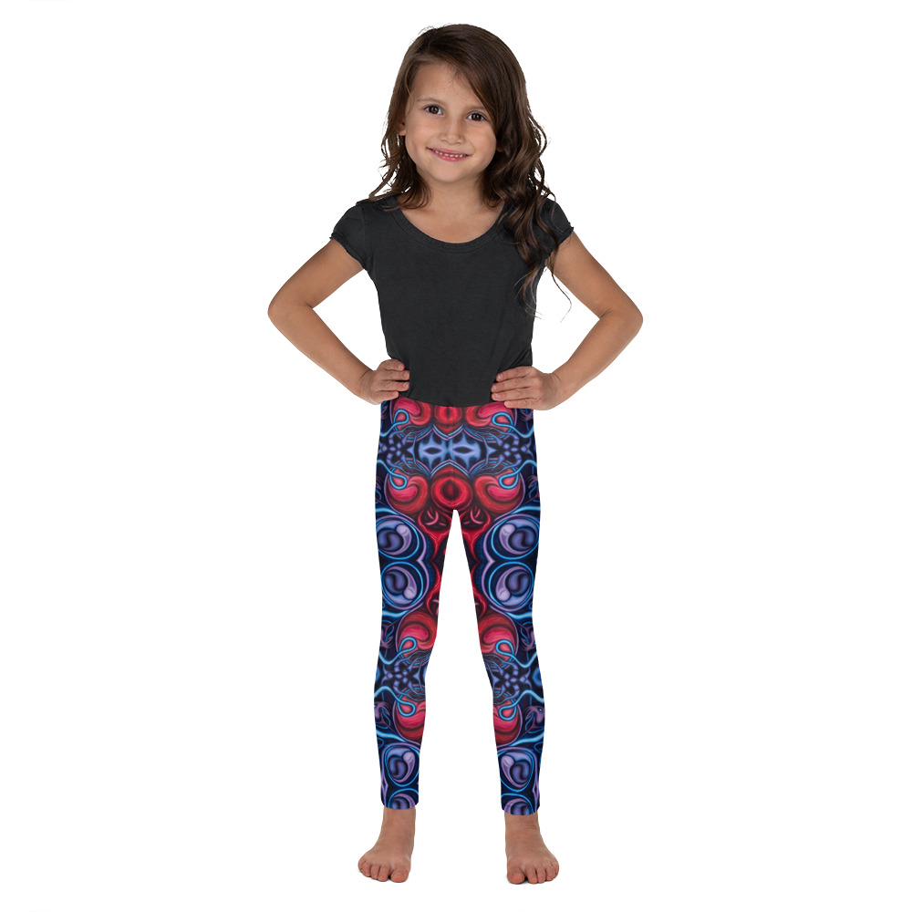 CAVIS Celtic Heart Kid's Leggings - Red Blue - Front