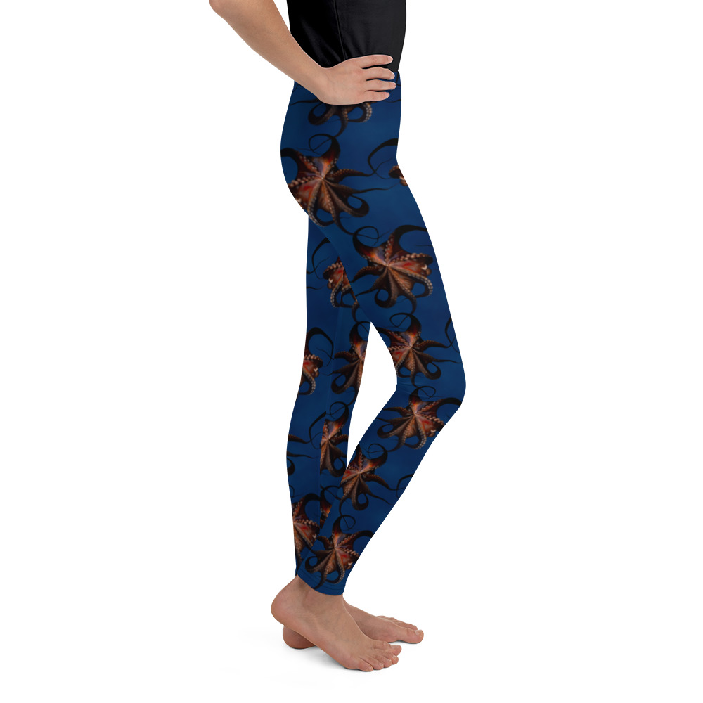 CAVIS Flying Octopus Youth Leggings - Dark Blue - Right