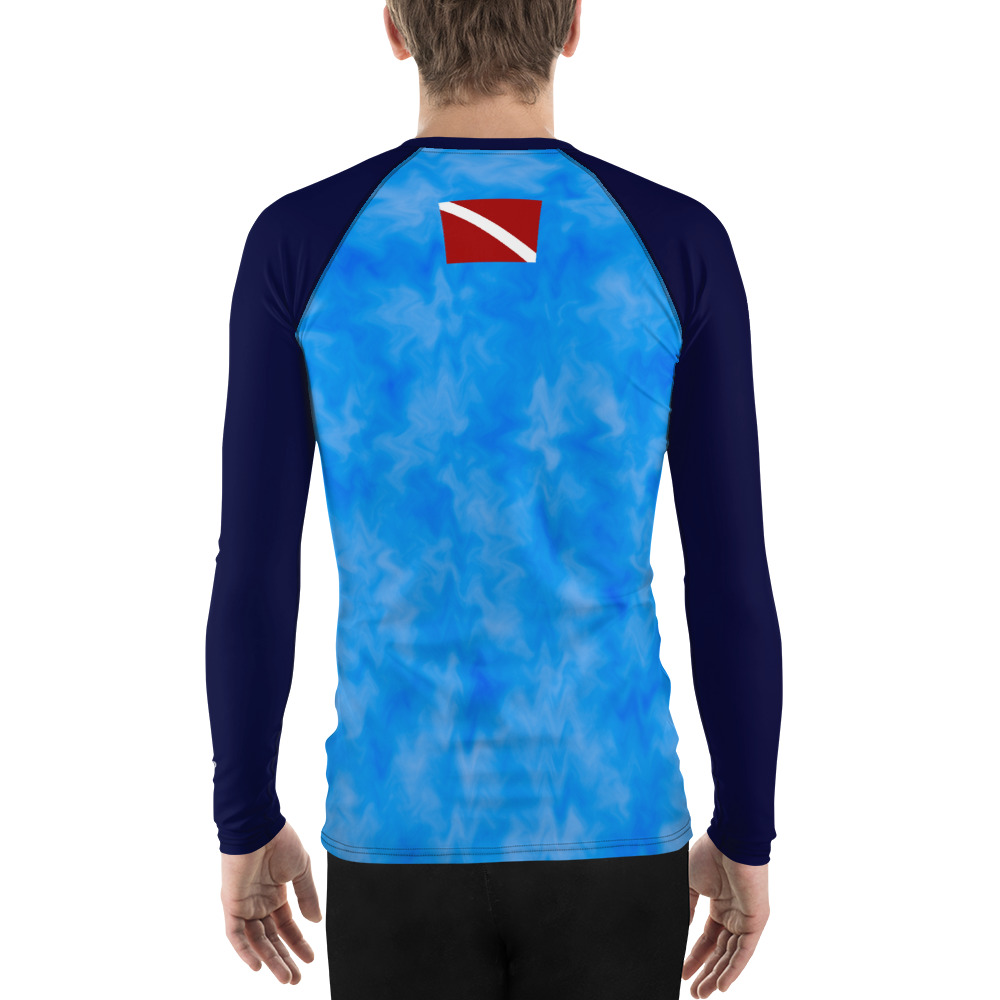 CAVIS Dive Flag Octopus Men’s Rash Guard - Undersea Life Dive Skin Swim Shirt - Back