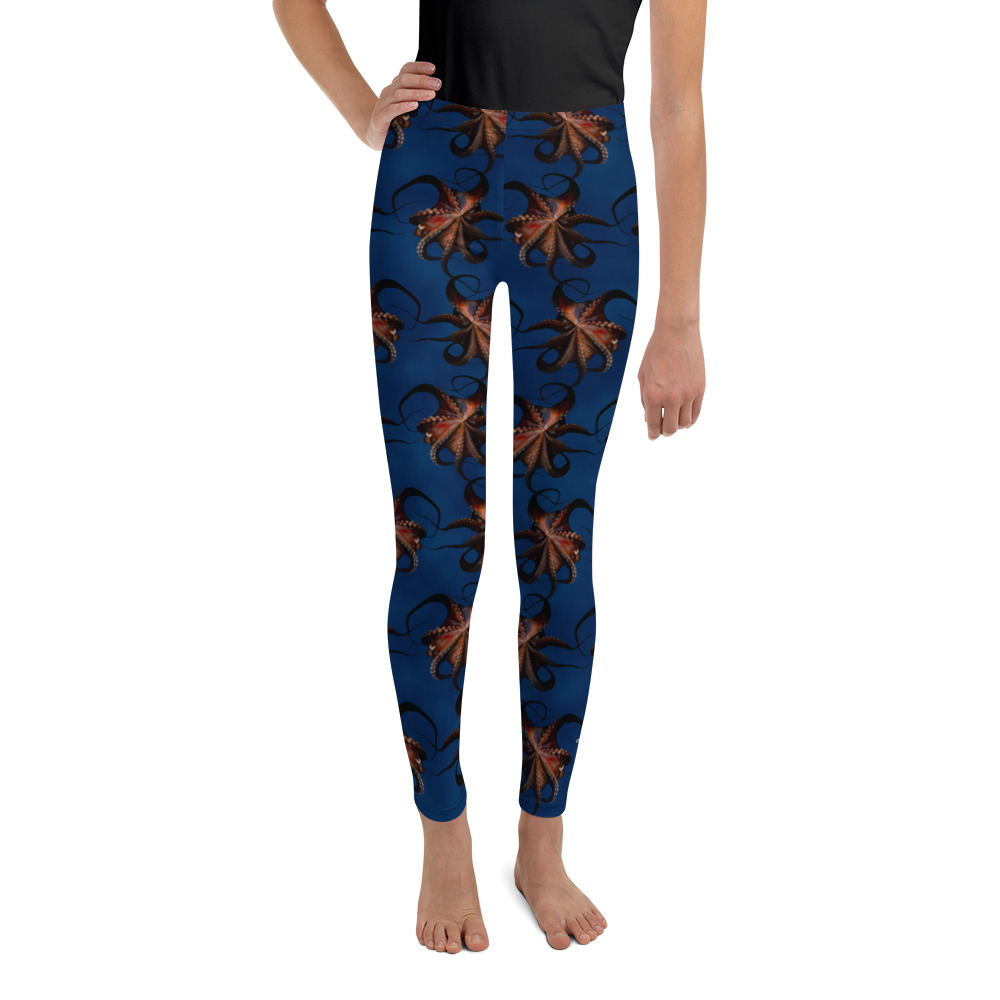 CAVIS Flying Octopus Youth Leggings - Dark Blue - Front