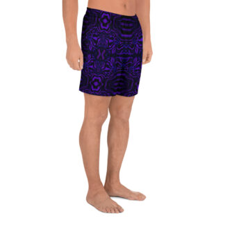 CAVIS Wunderpus Men’s Athletic Shorts, Alternative Purple Black Octopus Pattern Long Shorts