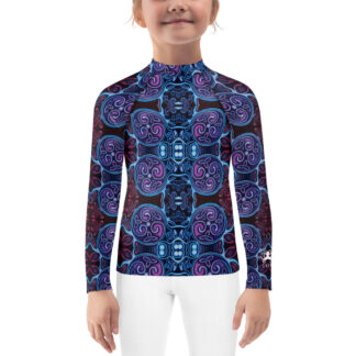 CAVIS Celtic Heart Kid's Rash Guard - Purple Blue Swim Shirt - Front