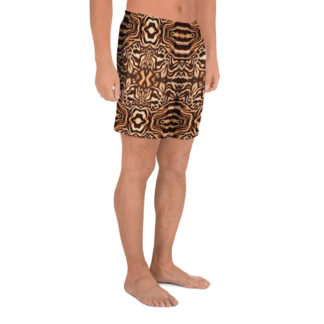 CAVIS Wunderpus Men’s Athletic Shorts, Alternative Natural Color Octopus Pattern Long Shorts