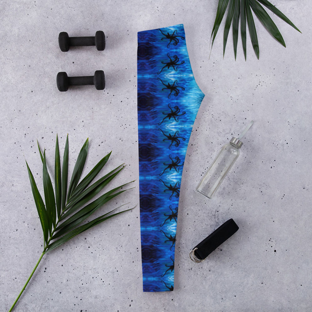 CAVIS Blue Ocean Octopus Women's Leggings - Scuba Leggings - Lifestyle 3