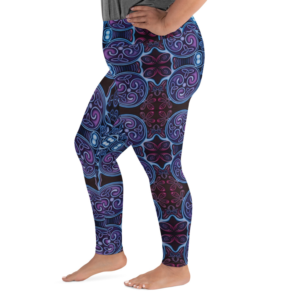 CAVIS Celtic Soul Women's High Waist Plus Size Leggings - Scuba Dive Skin - Left