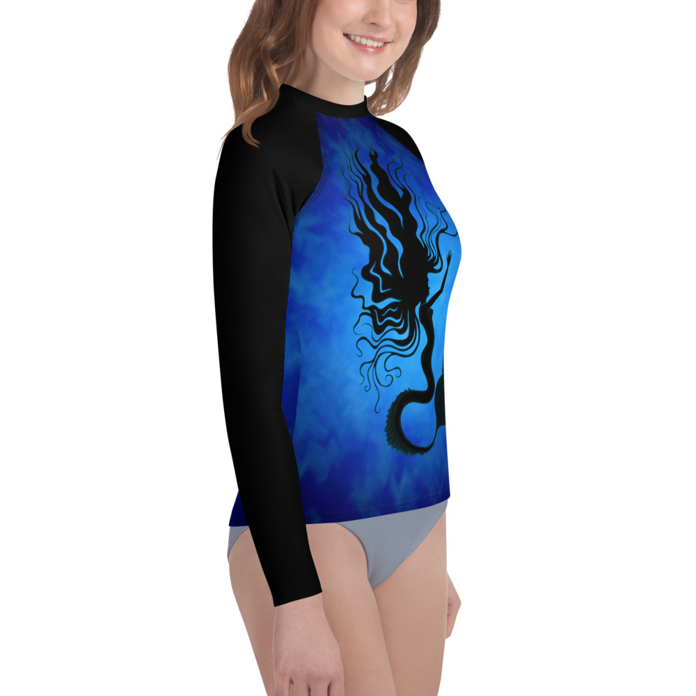 CAVIS Mermaid Youth Rash Guard, Sea Life Dive Skin Swim Shirt - Image 4