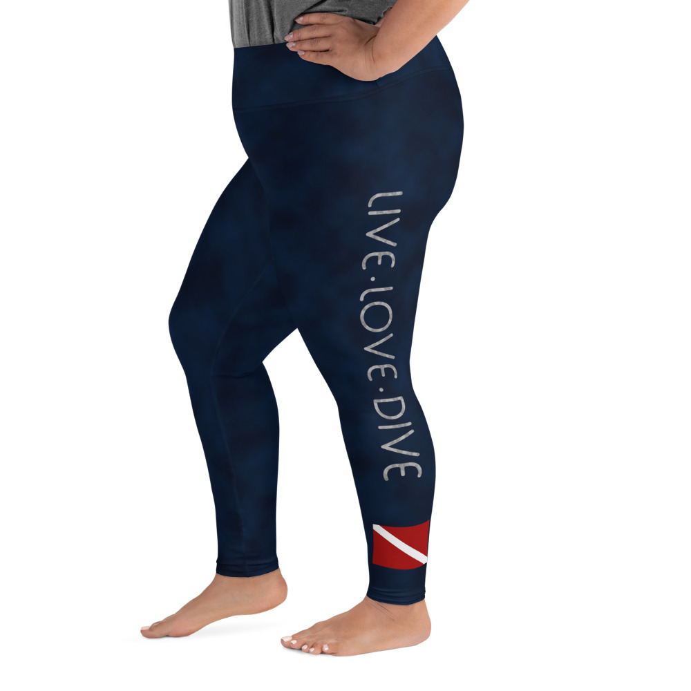 CAVIS Live Love Dive Plus Size Leggings, Dive Flag Warm Water Scuba Dive Skin - Image 4