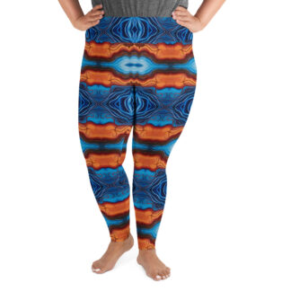 CAVIS Reborn Pattern Women's High Waist Plus Size Leggings - Psychedelic Dive Skin - Front
