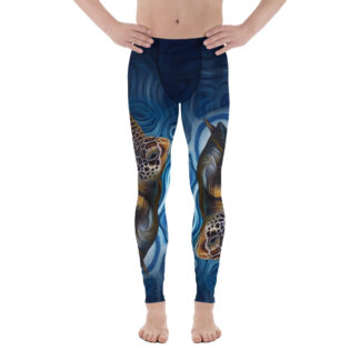 CAVIS Sea Turtle Men's Leggings - Blue Dive Skin - Front