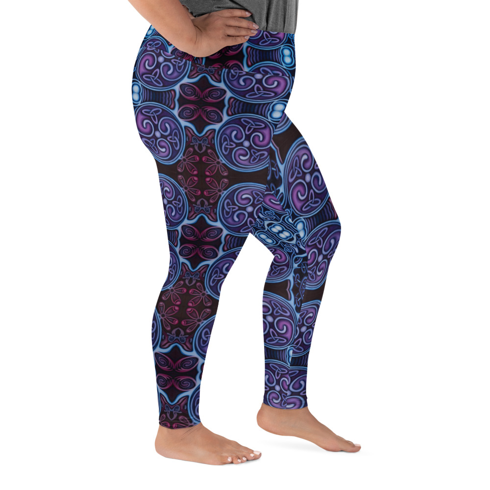 CAVIS Celtic Soul Women's High Waist Plus Size Leggings - Scuba Dive Skin - Right