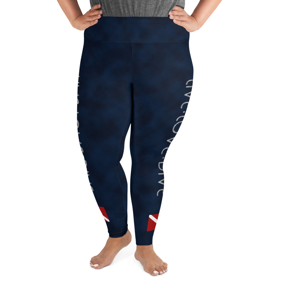 CAVIS Live Love Dive Plus Size Leggings, Dive Flag Warm Water Scuba Dive Skin