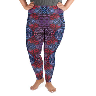 CAVIS Celtic Heart Women's High Waist Plus Size Leggings - Scuba Dive Skin - Front