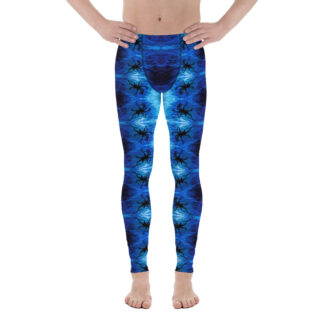 CAVIS Blue Ocean Octopus Pattern Men's Leggings - Bright Blue Dive Skin - Front
