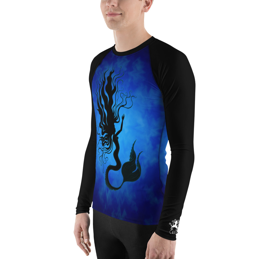 CAVIS Mermaid Men's Rash Guard - Blue Dive Skin - Left