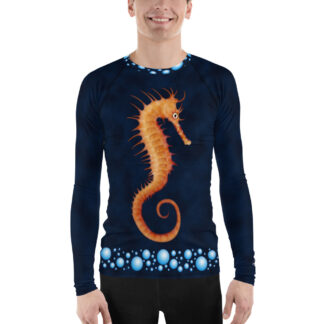 CAVIS Seahorse Men's Rash Guard - Scuba Dive swim shirt - Front