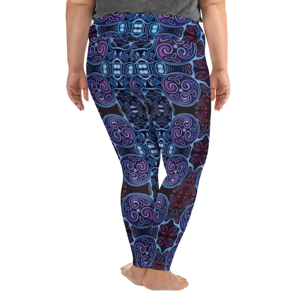 CAVIS Celtic Soul Women's High Waist Plus Size Leggings - Scuba Dive Skin - Back