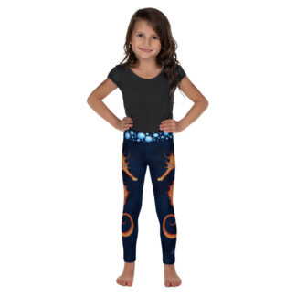 CAVIS Seahorse Kid's Leggings - Dark Blue - Front