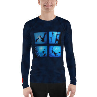 CAVIS Diver Silhouette, Scuba Diver Rash Guard - Live Love Dive - Men's - Front