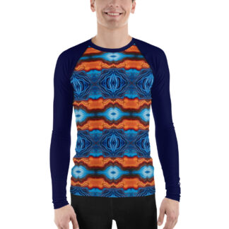 CAVIS Reborn Pattern Men’s Rash Guard, Alternative Psychedelic Dive Skin Swim Shirt