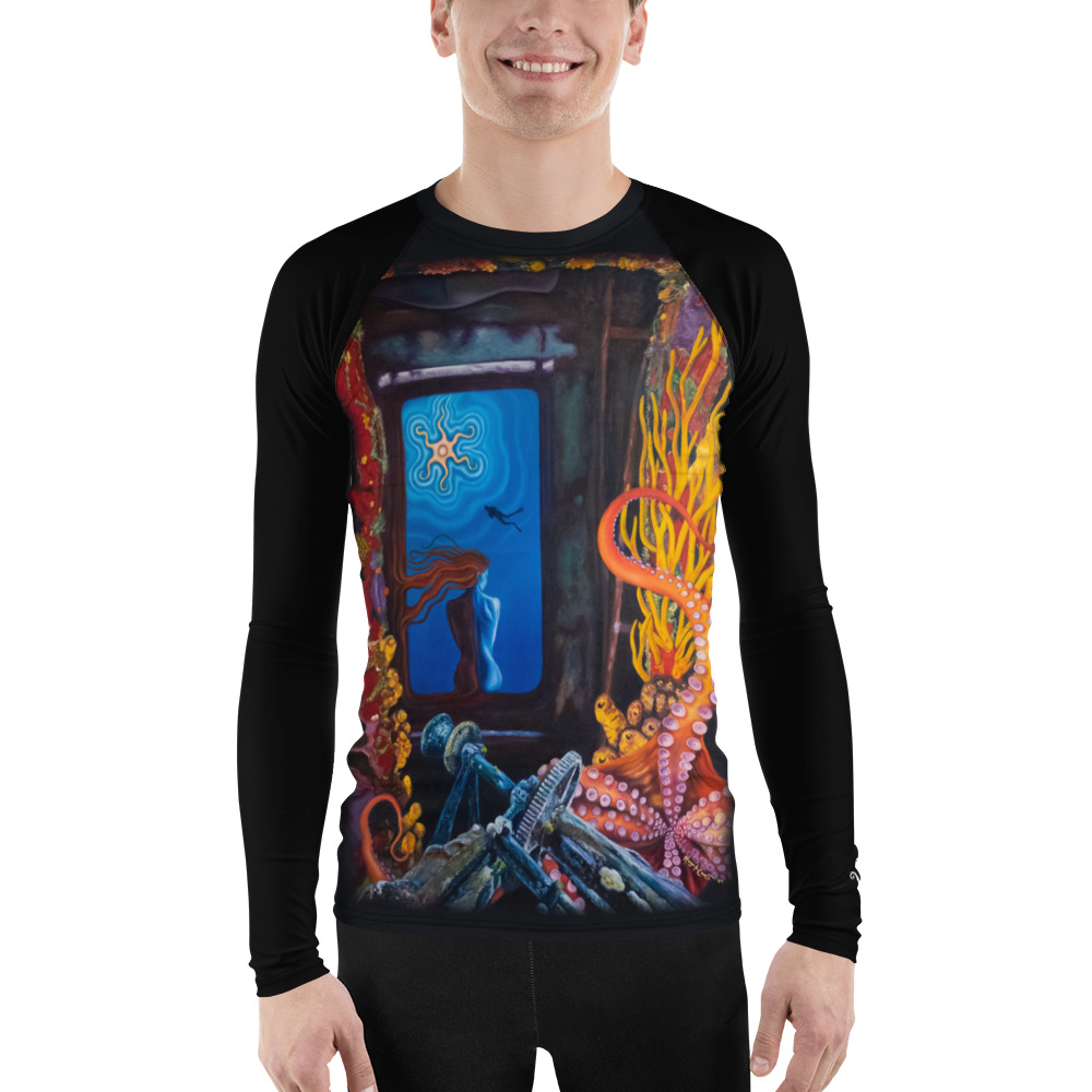 CAVIS Men's Rash Guard - Scuba Swim Shirt - Front