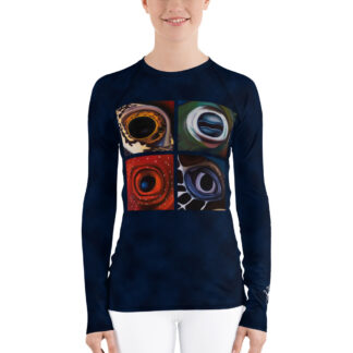 CAVIS Aquatic Eyes Women's Rash Guard - Scuba Swim Shirt - Front