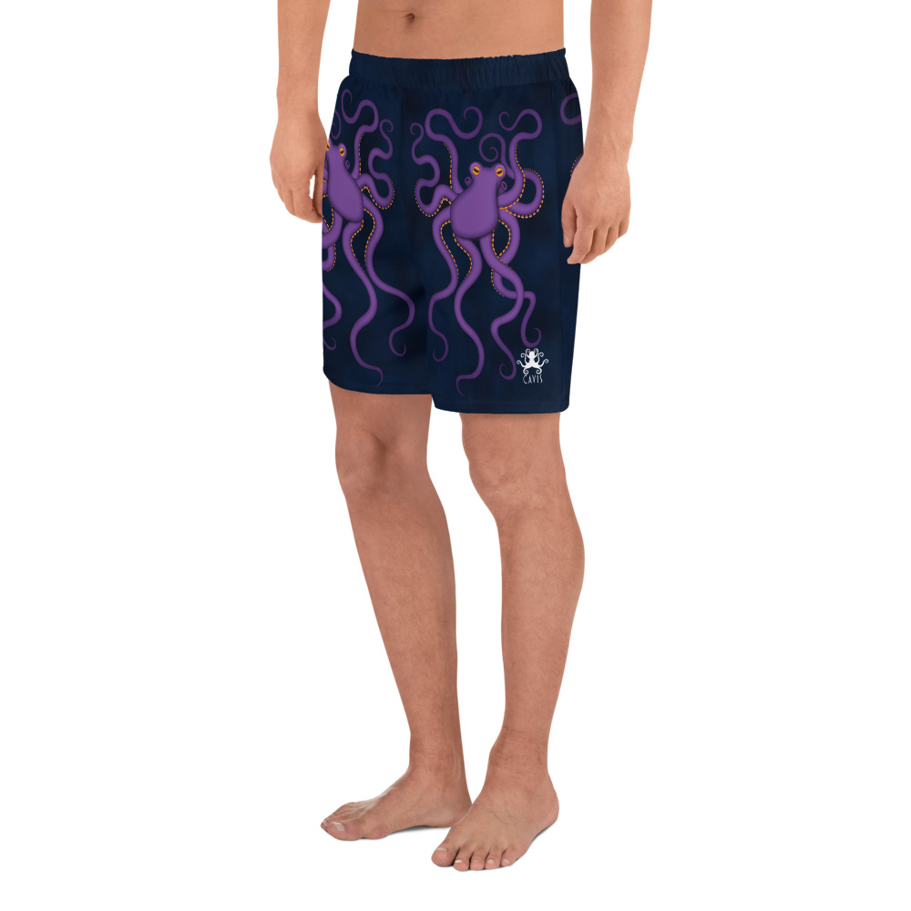 CAVIS Purple Octopus Men's Athletic Shorts - Left