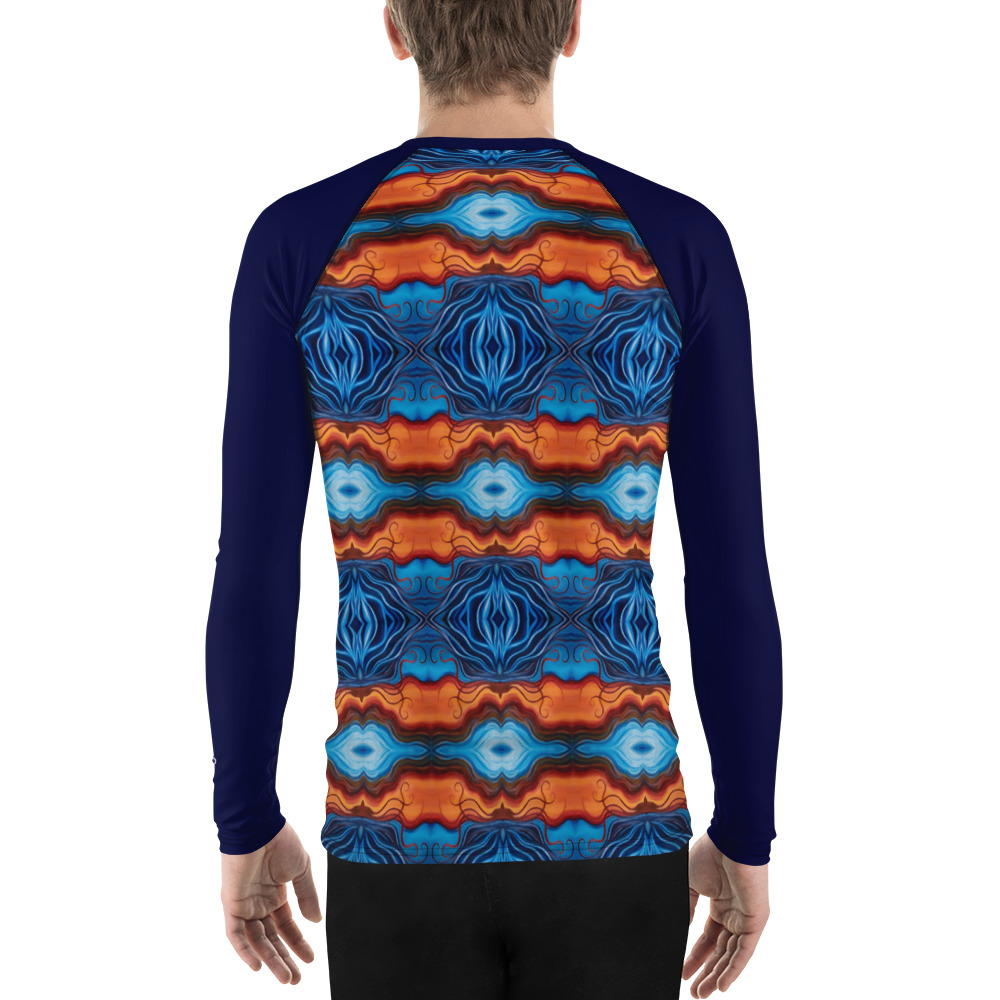 CAVIS Reborn Pattern Men’s Rash Guard, Alternative Psychedelic Dive Skin Swim Shirt - Image 2