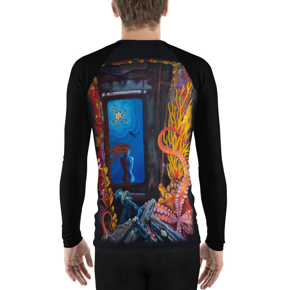 CAVIS Men's Rash Guard - Scuba Swim Shirt - Back