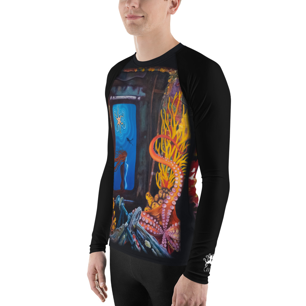 CAVIS Men's Rash Guard - Scuba Swim Shirt - Left