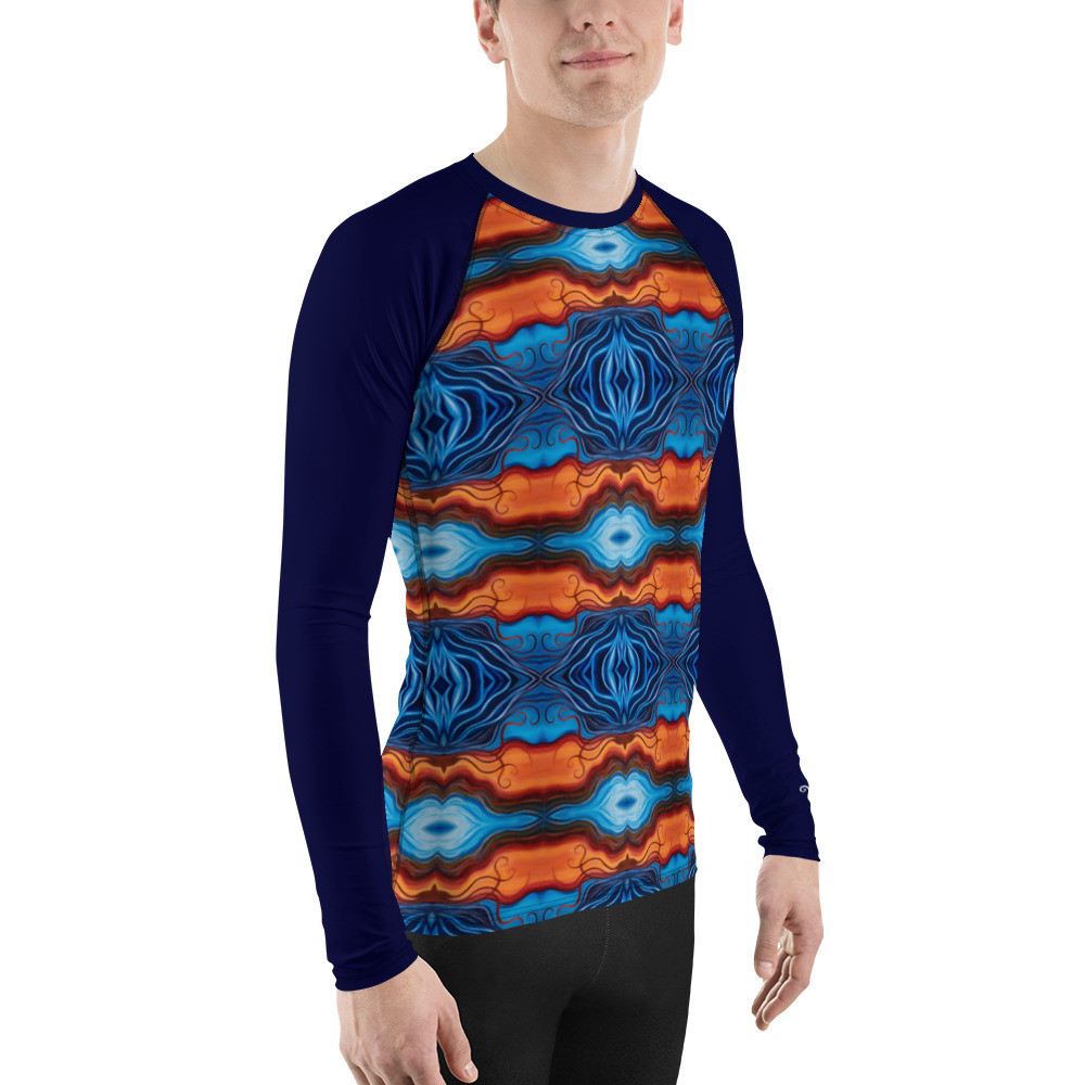 CAVIS Reborn Pattern Men’s Rash Guard, Alternative Psychedelic Dive Skin Swim Shirt - Image 4
