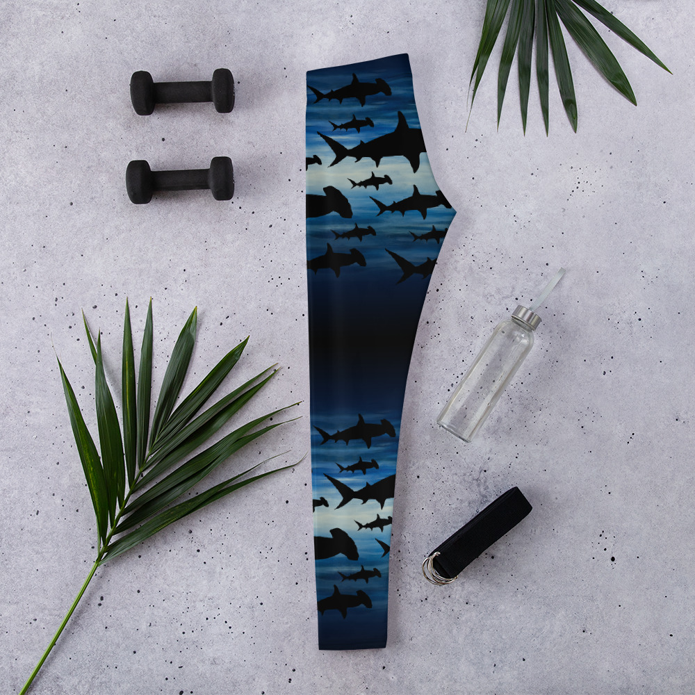 CAVIS Hammerhead Shark Pattern Leggings - Women's Scuba Leggings - Lifestyle 2