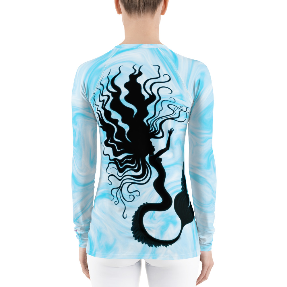 CAVIS Mermaid Women's Rash Guard - Light Blue - Back
